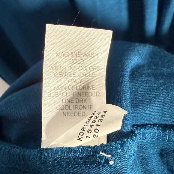 J Jill Sz 3X Blue Sleeveless Pockets V Neck Open Back Rayon‎ Spandex Dress - Picture 5 of 7